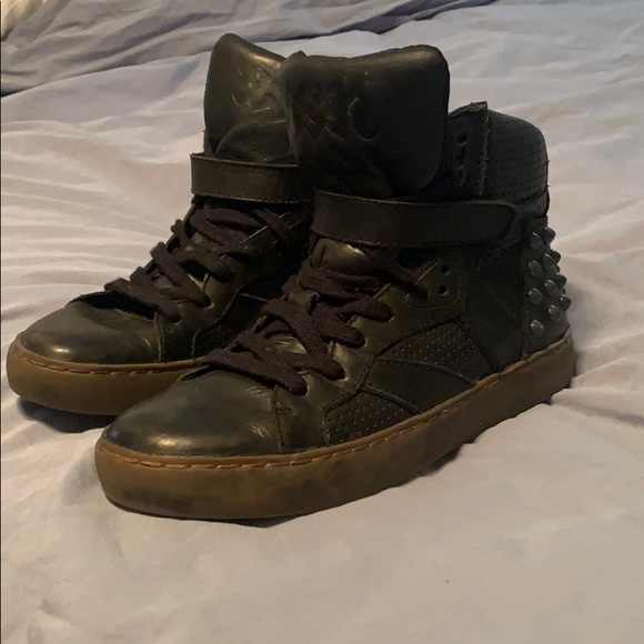 Ash skunk RARE stud-back hi top sneaker black - Picture 4 of 8